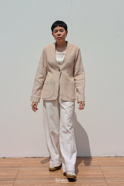 Women's Relaxed-fit Collarless Blazer (Pre-order)'