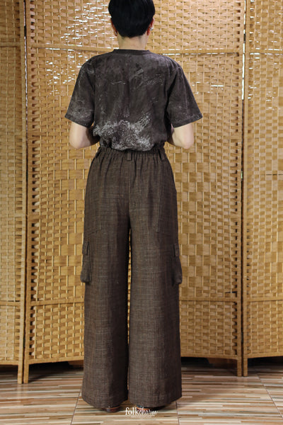 Asymmetrical Patch Pocket Cargo Trousers