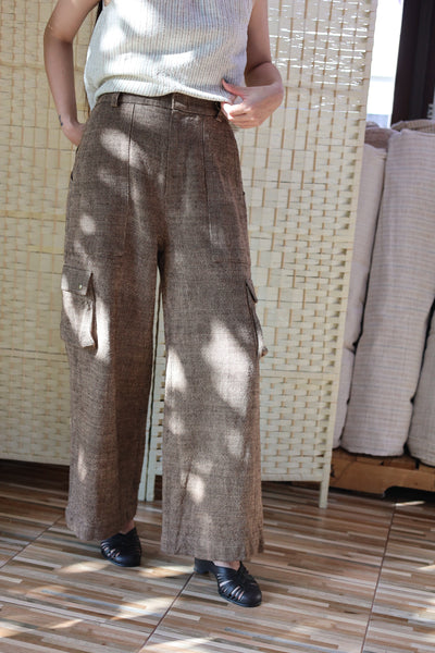 Asymmetrical Patch Pocket Cargo Trousers