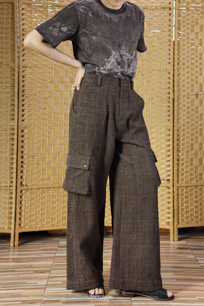 Asymmetrical Patch Pocket Cargo Trousers