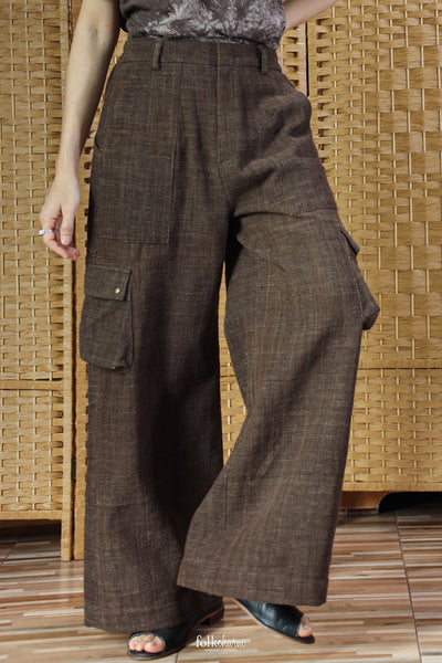 Asymmetrical Patch Pocket Cargo Trousers