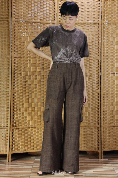 Asymmetrical Patch Pocket Cargo Trousers