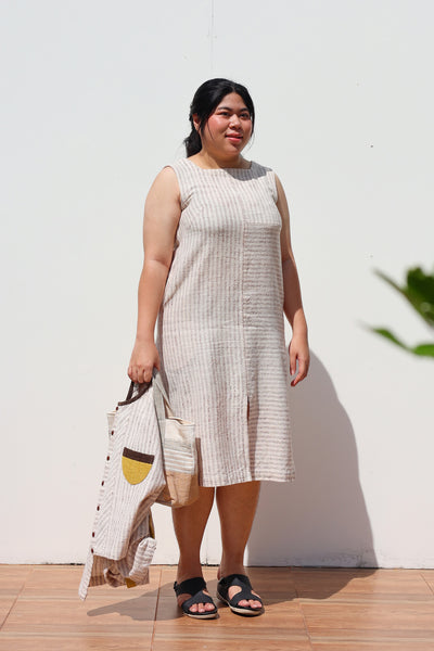 Two Tone Sleeveless Mid-length Dress (Pre-order)