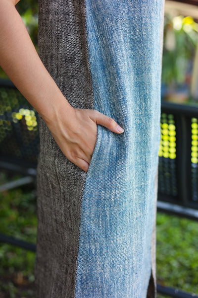 Two Tone Sleeveless Mid-length Dress (Pre-order)