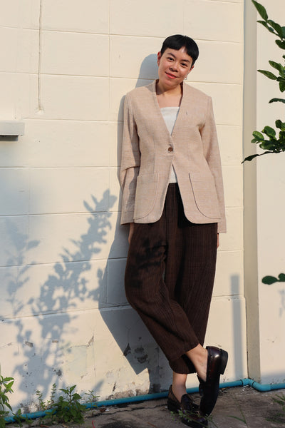 Women's Relaxed-fit Collarless Blazer (Pre-order)'