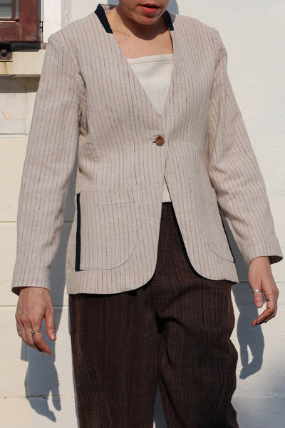 Women's Relaxed-fit Collarless Blazer (Pre-order)'