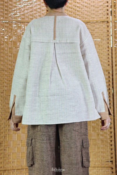 Longsleeve Loose Blouse Mandarin