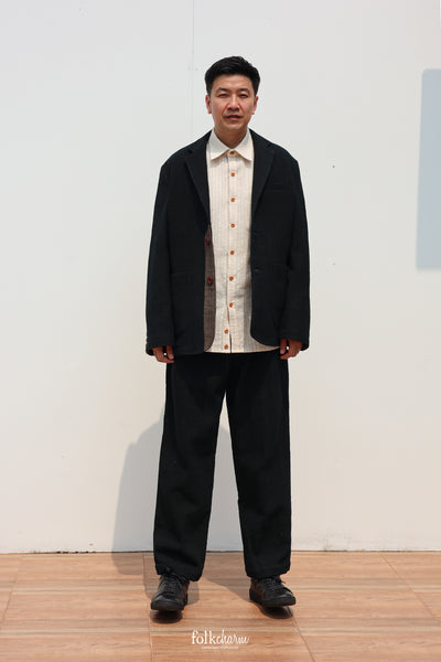 Men's Relaxed-fit Blazer in Deep Indigo