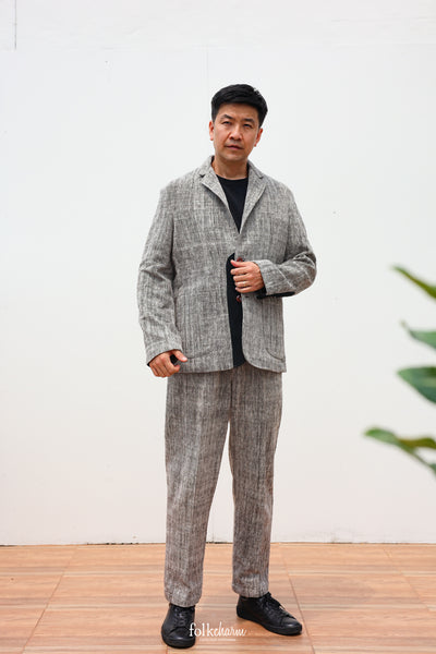 Men's Relaxed-fit Blazer in Ebony White