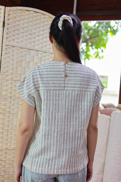 Tie-up Cap Sleeve Blouse