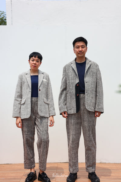 Sobbing Weave Relaxed-fit Blazer White Hem