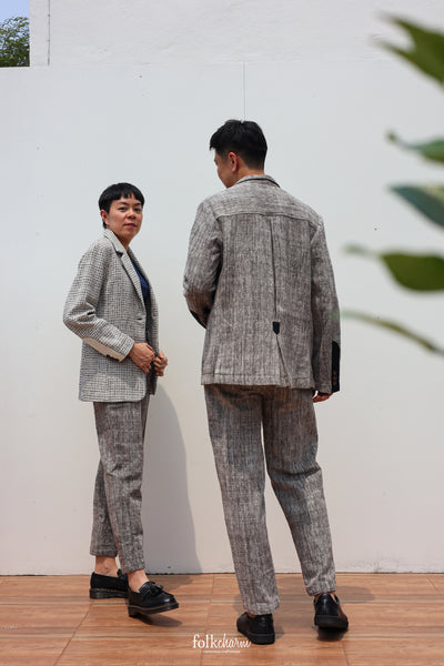 Men's Relaxed-fit Blazer in Ebony White