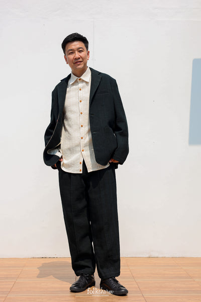 Men's Relaxed-fit Blazer in Deep Indigo