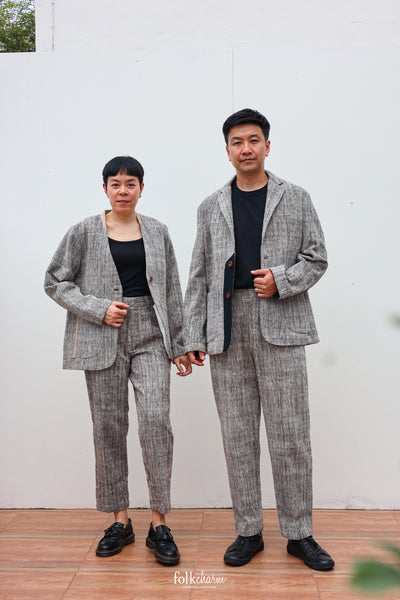 Men's Relaxed-fit Blazer in Ebony White