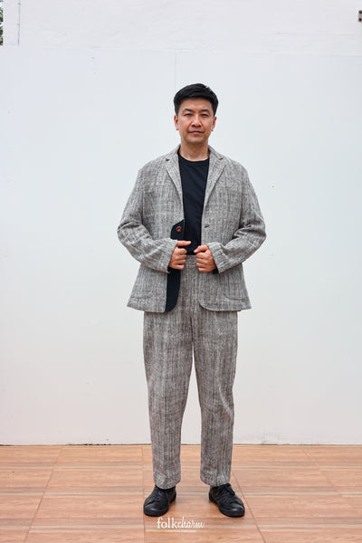 Men's Relaxed-fit Blazer in Ebony White