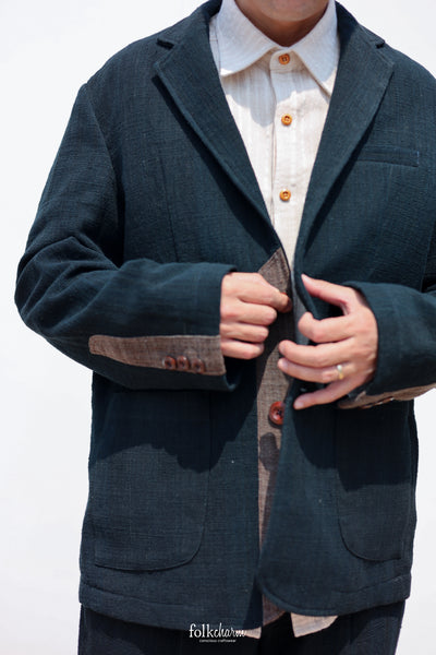 Men's Relaxed-fit Blazer in Deep Indigo