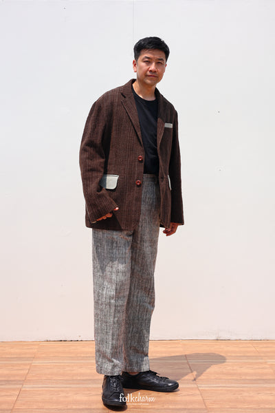 Men's Relaxed-fit Blazer in Deep Ebony