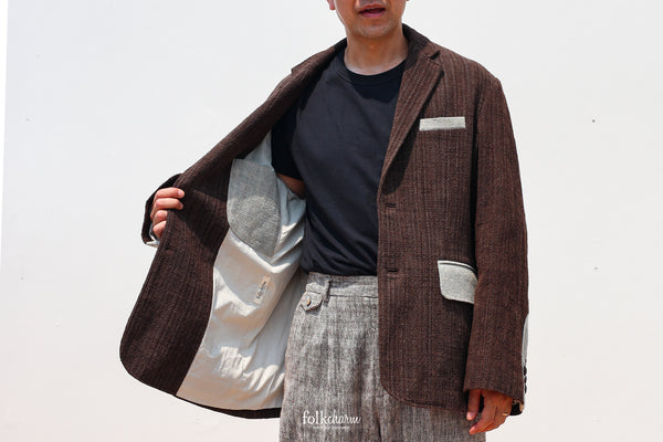 Men's Relaxed-fit Blazer in Deep Ebony