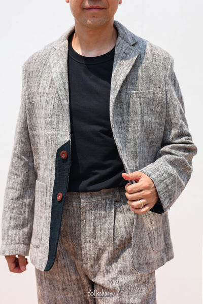 Men's Relaxed-fit Blazer in Ebony White