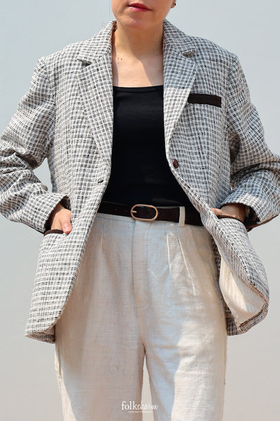 Sobbing Weave Relaxed-fit Blazer Ebony Hem