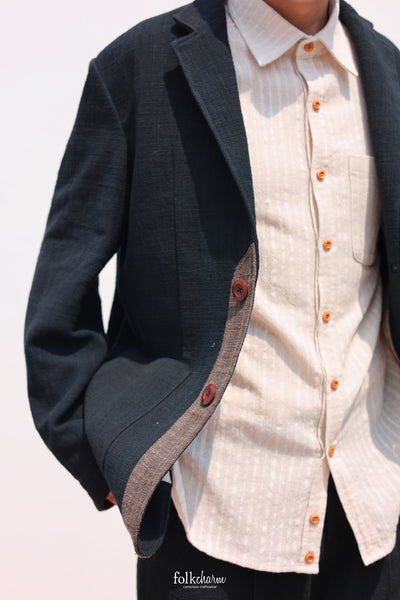 Men's Relaxed-fit Blazer in Deep Indigo