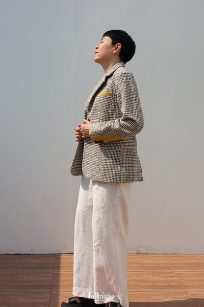 Yellow Sobbing Weave Relaxed-fit Blazer