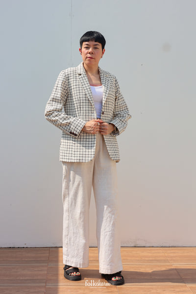 Ebony Checkered Relaxed-fit Blazer