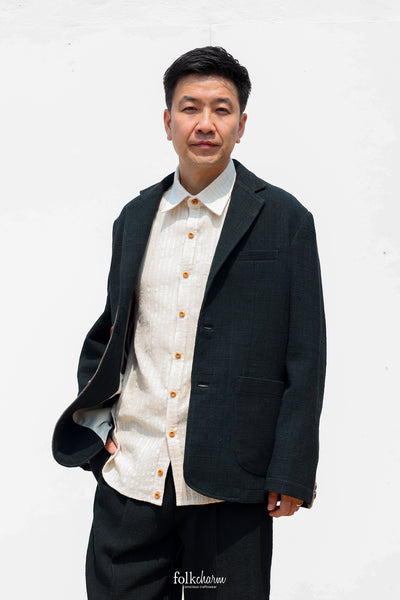 Men's Relaxed-fit Blazer in Deep Indigo