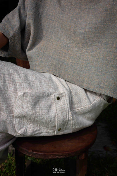 Asymmetrical Patch Pocket Cargo Trousers