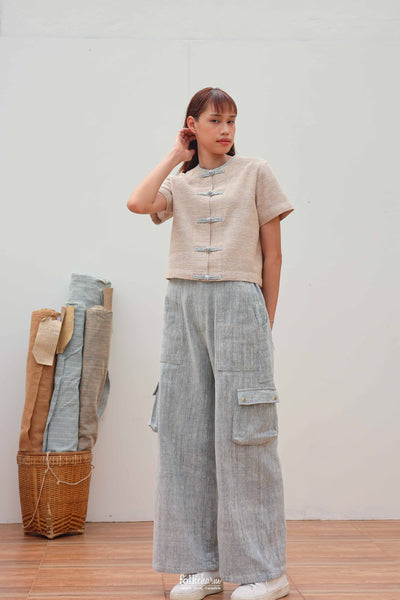 Asymmetrical Patch Pocket Cargo Trousers (Pre-order)'