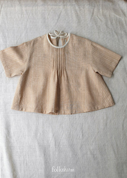 Closed-loop Tie-up Shortsleeve Blouse