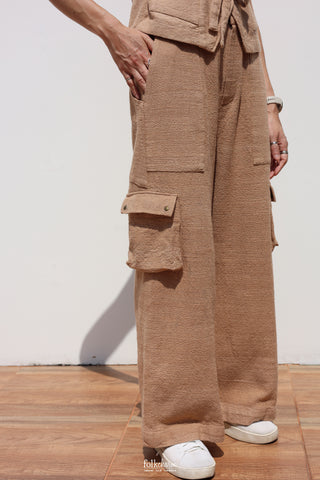 Asymmetrical Patch Pocket Cargo Trousers