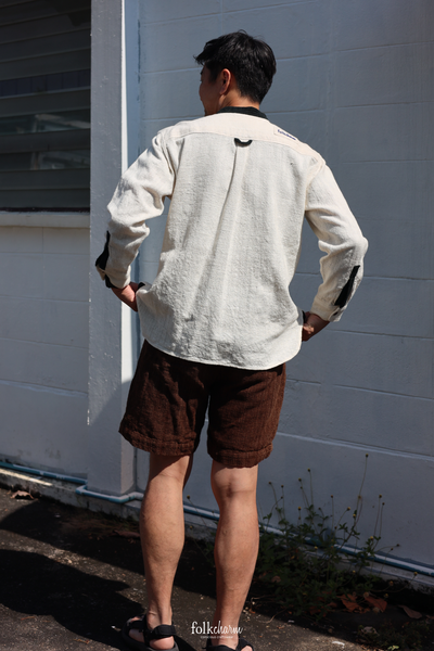 Men’s *NEW* Relaxed-fit Mandarin Collar Longsleeve Shirt