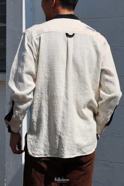 Men’s *NEW* Relaxed-fit Mandarin Collar Longsleeve Shirt