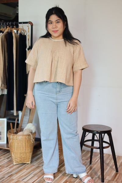 Closed-loop Tie-up Shortsleeve Blouse