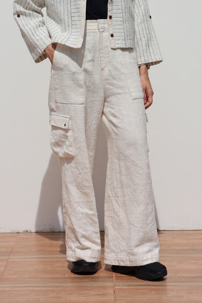 Asymmetrical Patch Pocket Cargo Trousers