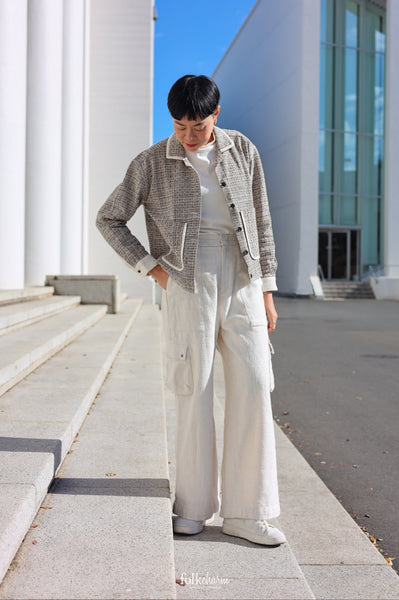 Asymmetrical Patch Pocket Cargo Trousers