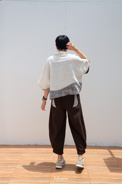 Kimono Shortsleeved Blouse in Deep Ebony