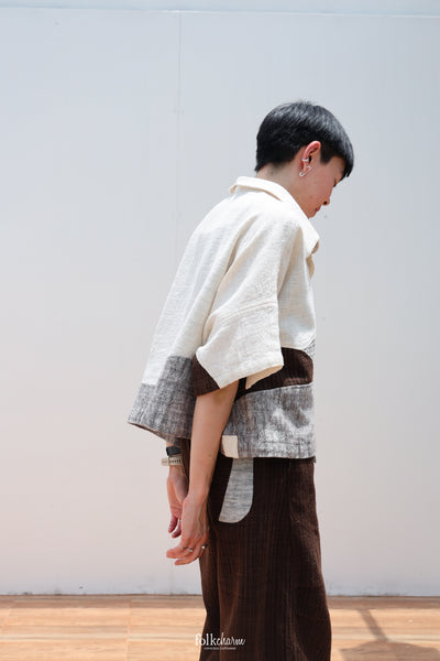 Kimono Shortsleeved Blouse in Deep Ebony