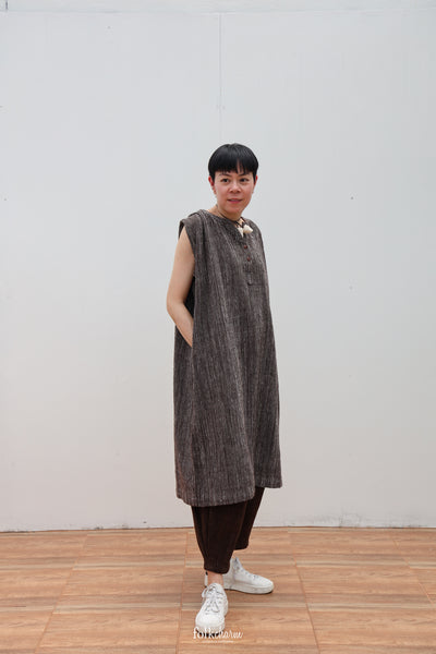 Sleeveless Two-way Dress in  Ebony