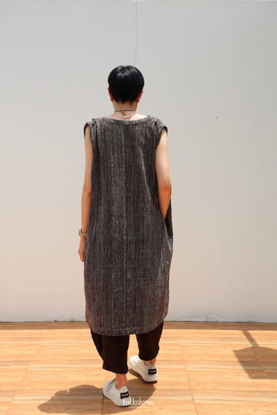 Sleeveless Two-way Dress in  Ebony