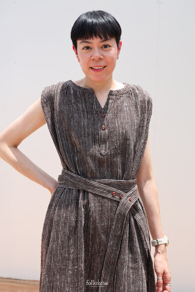 Sleeveless Two-way Dress in  Ebony