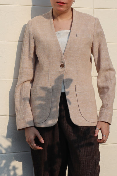 Women's Relaxed-fit Collarless Blazer