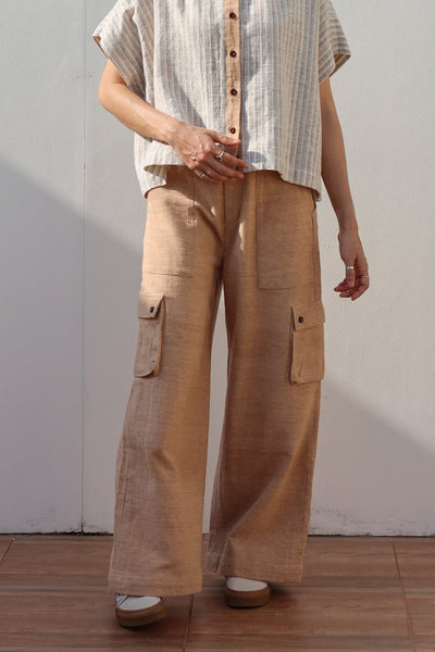 Asymmetrical Patch Pocket Cargo Trousers (Pre-order)'