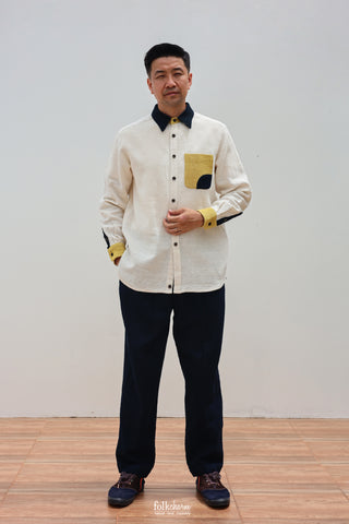 Men's *New* Relaxed Fit Spread Collar 'Penguin' Longsleeve Shirt