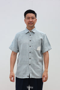 Men's *Circular* Relaxed Fit Spread Collar Shortsleeve Shirt