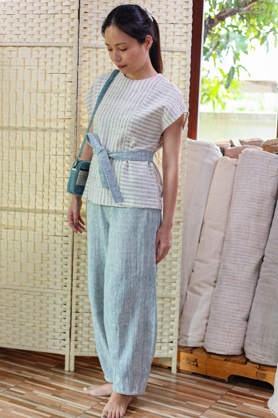 Tie-up Cap Sleeve Blouse