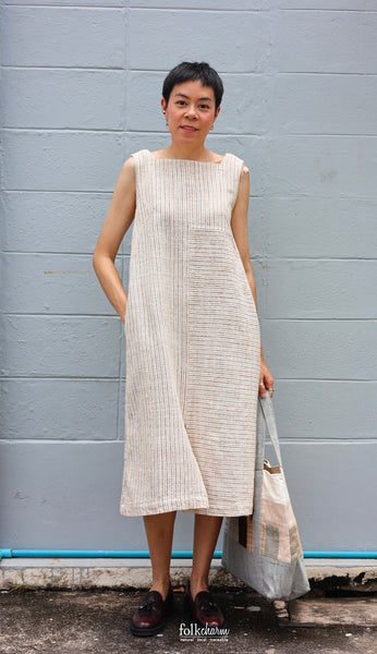 Two Tone Sleeveless Mid-length Dress