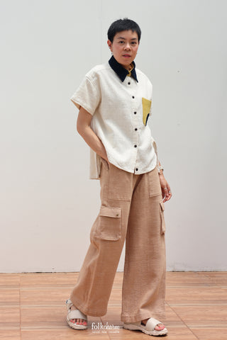 Asymmetrical Patch Pocket Cargo Trousers