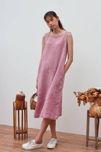 Two Tone Sleeveless Mid-length Dress